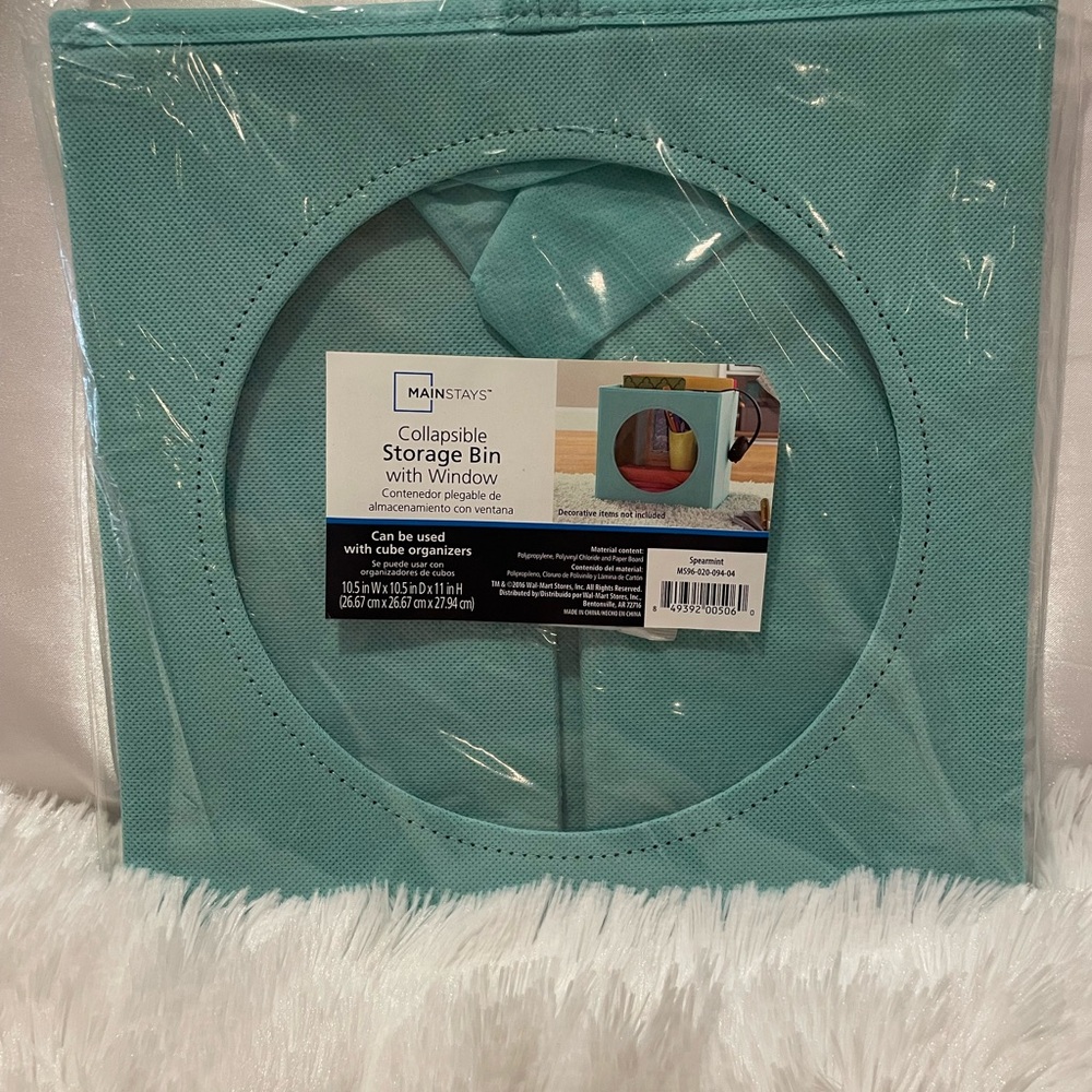 Mainstays Teal Collapsible Storage Bin